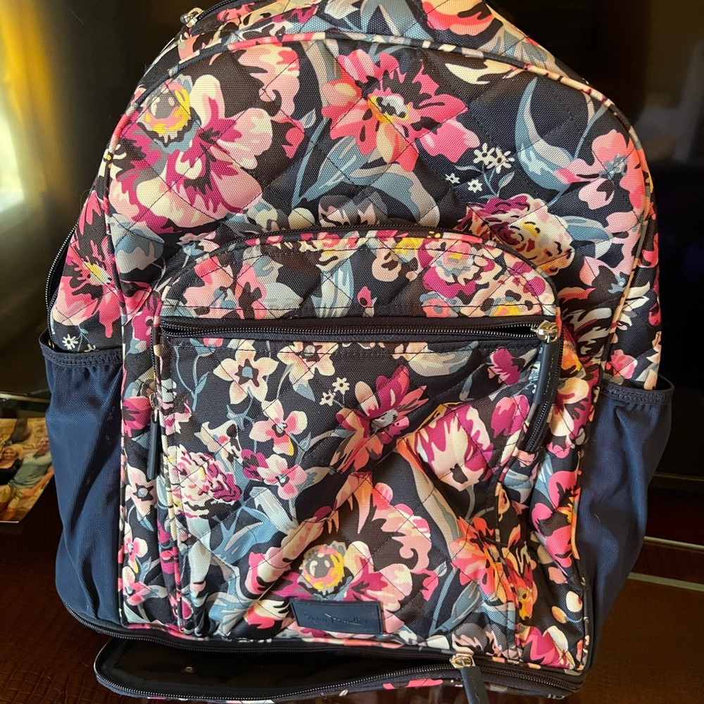Floral Backpack with Front Pocket